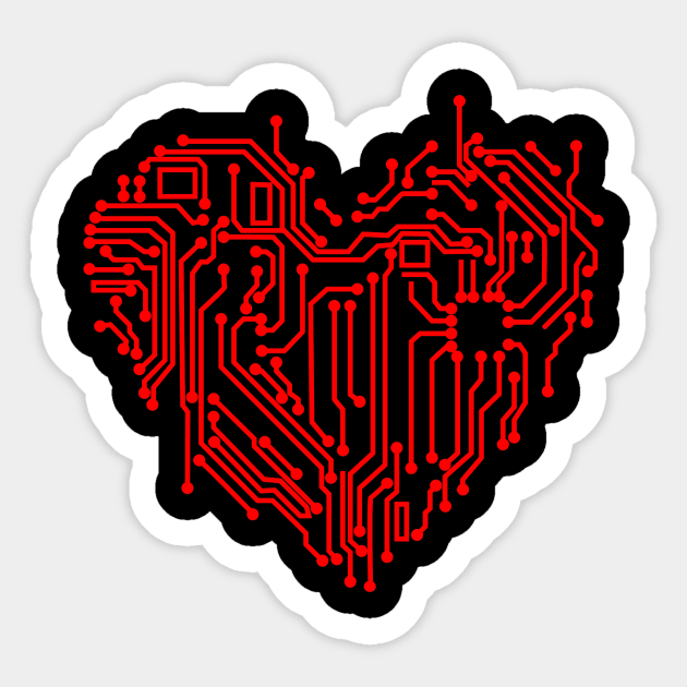 Circuit Heart Sticker by Oolong